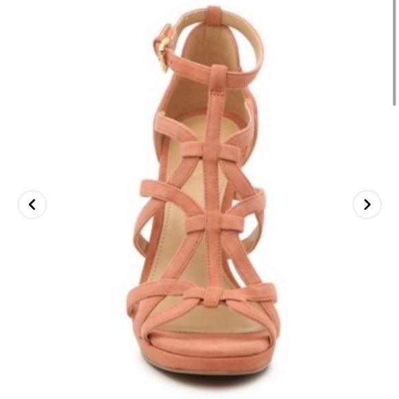 Michael by Michael Kors Peach Suede Strappy Heels Size 7.5 - Picture 2 of 10